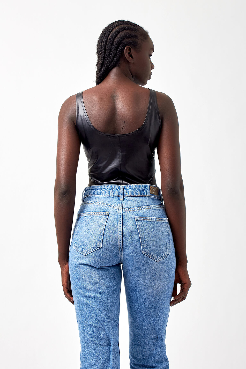 Vegan Deri Body Siyah-Coral