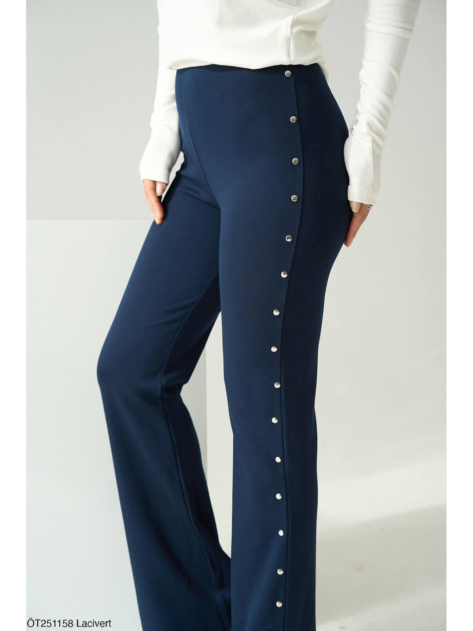 Yanları Çakımlı İspanyol Paça Tayt Öt251158 LacivertCoral