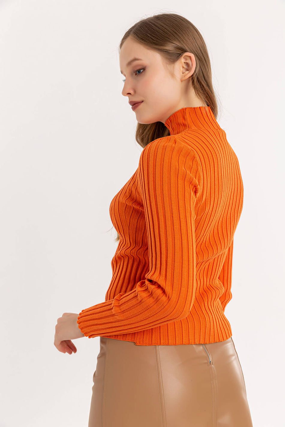 Yarım Balıkçı Fitilli Kazak Oranj-Coral