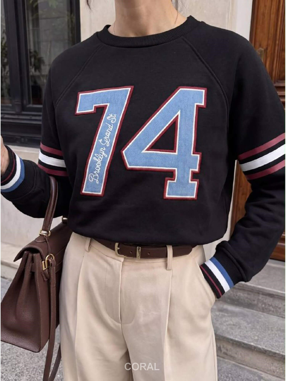 Yazılı SweatShirt 5934 SiyahCoral