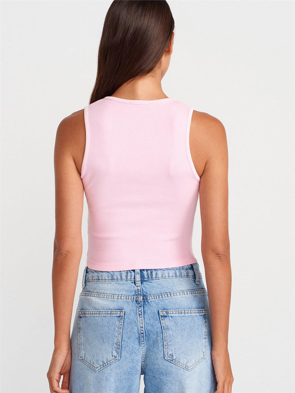 Yıkama Efektli Kısa Badi Pembe-Coral