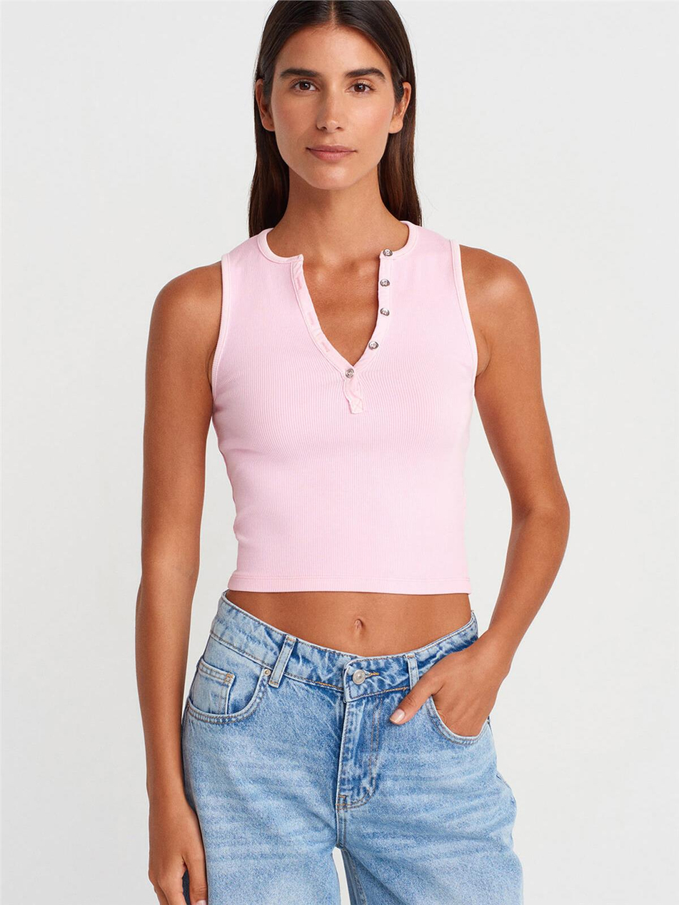 Yıkama Efektli Kısa Badi Pembe-Coral