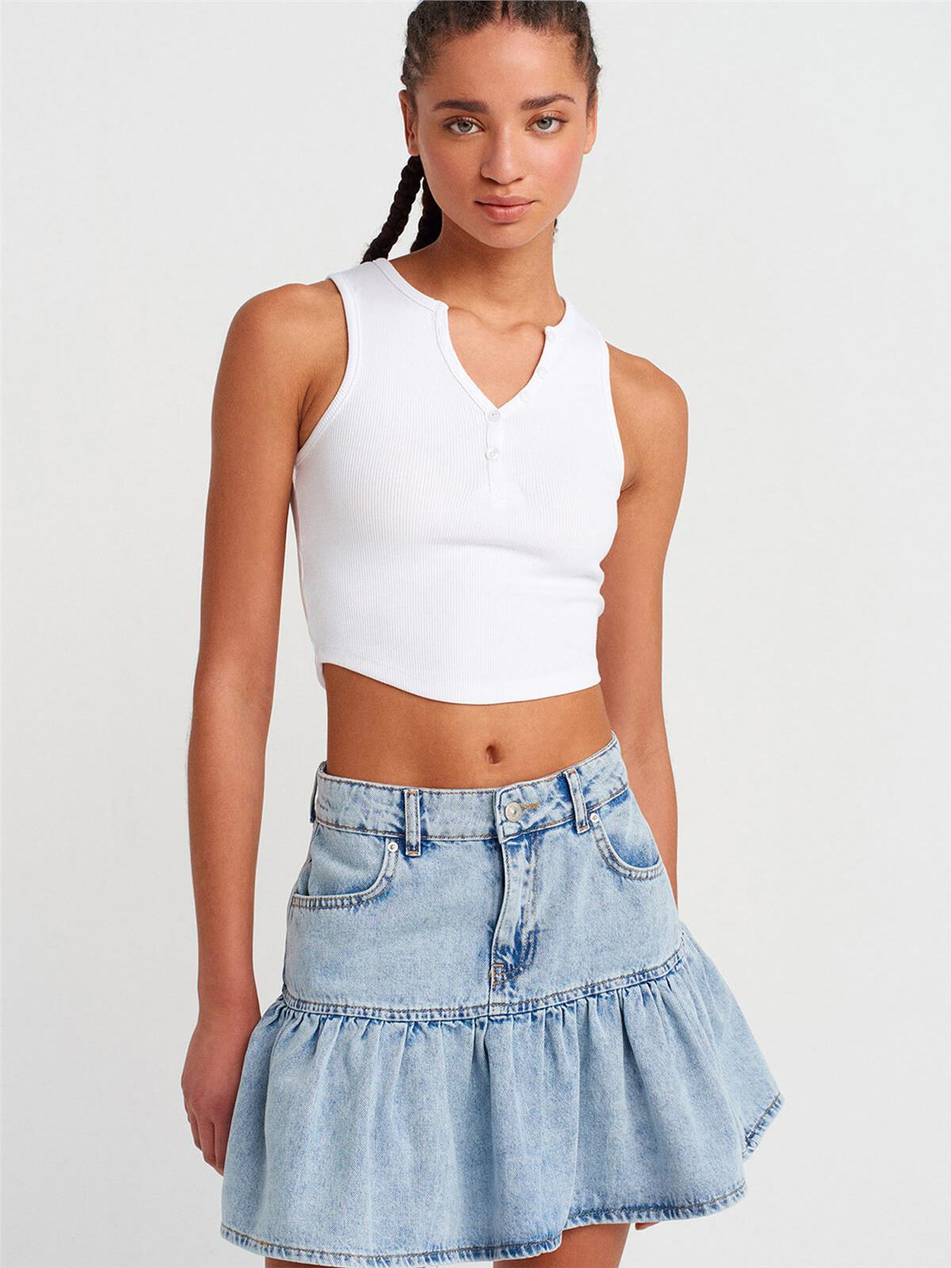 Yıkama Efektli Top Beyaz - Coral