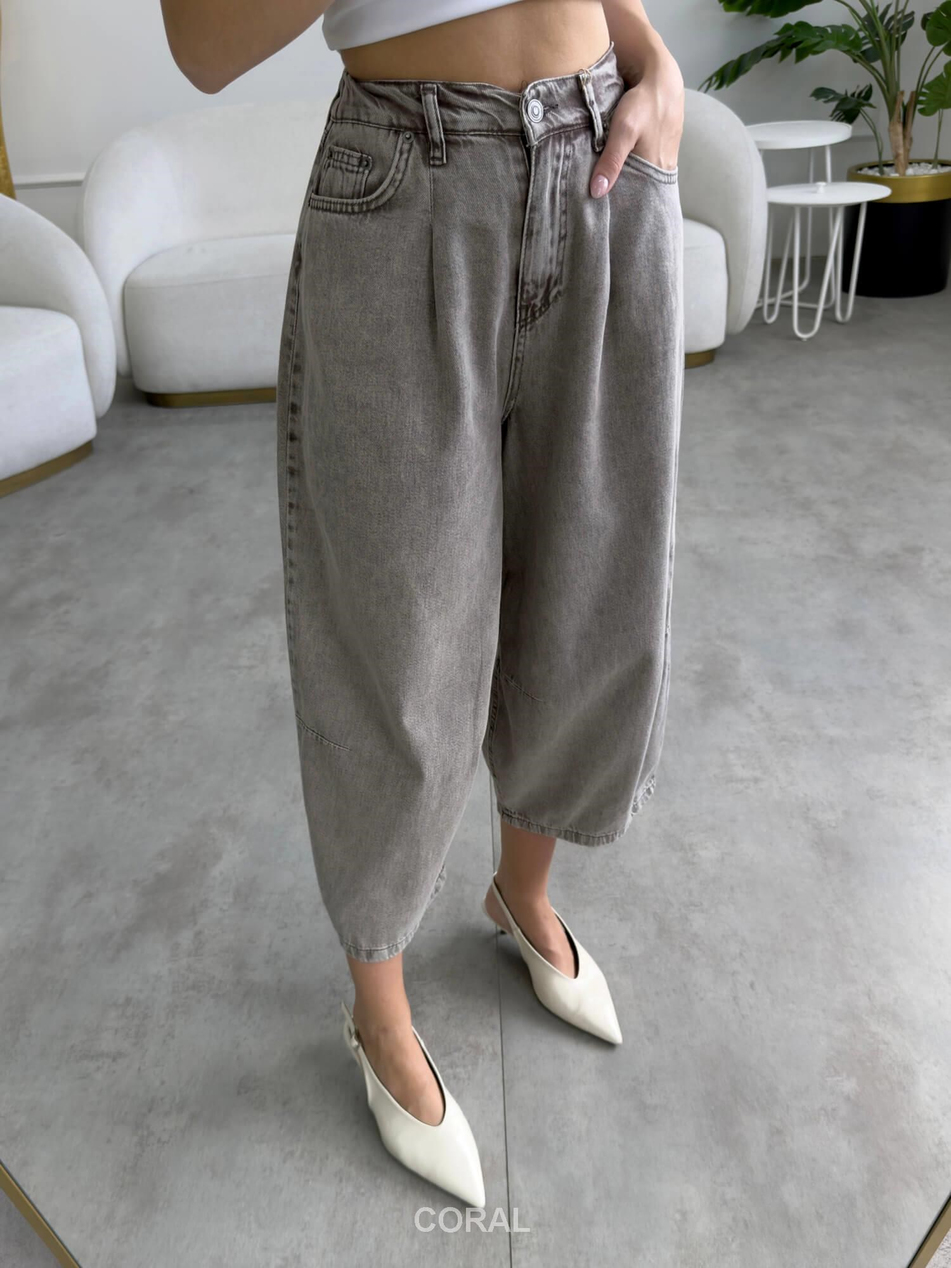Yıkamalı Baggy Kot Pantolon 0107 Sütlü KahveCoral