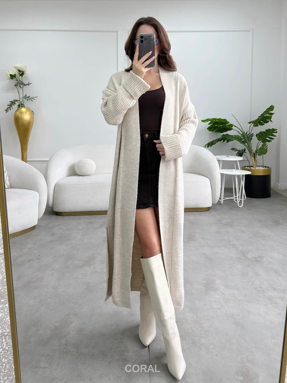 Yırtmaçlı Hırka 92573 TaşCoral