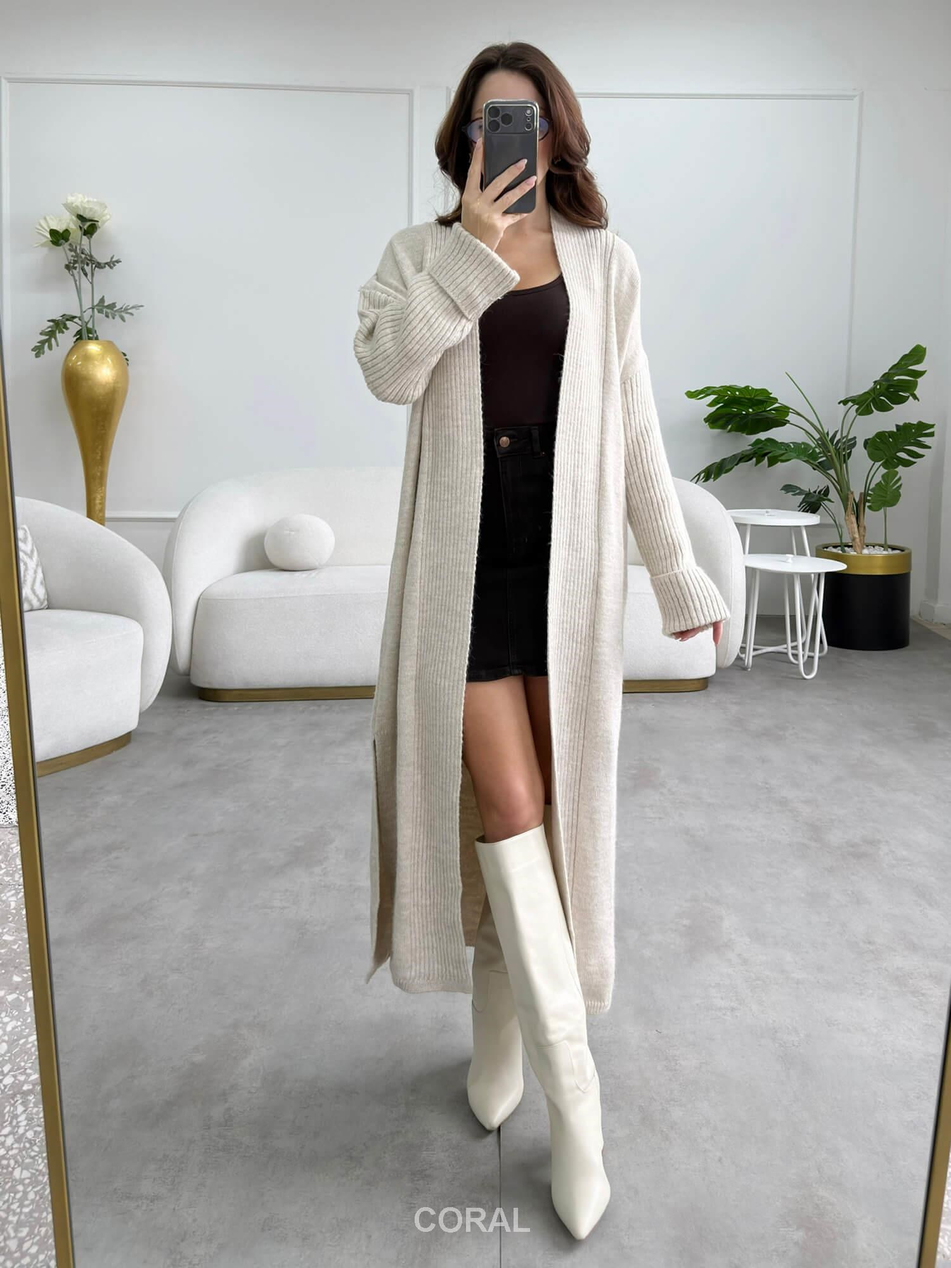 Yırtmaçlı Hırka 92573 TaşCoral