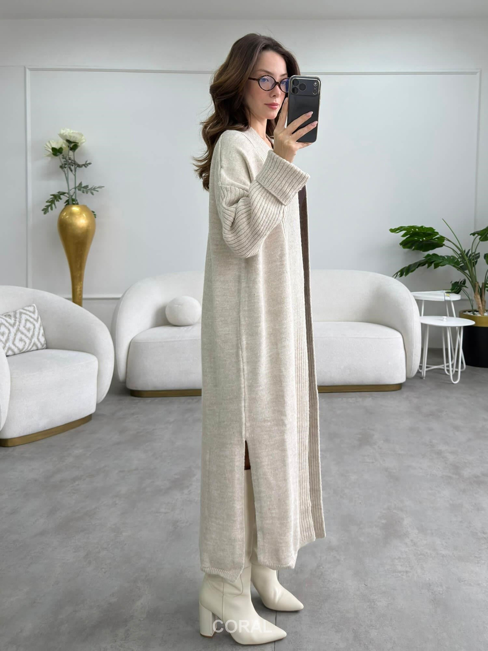 Yırtmaçlı Hırka 92573 TaşCoral