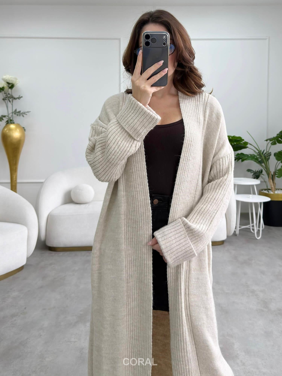 Yırtmaçlı Hırka 92573 TaşCoral