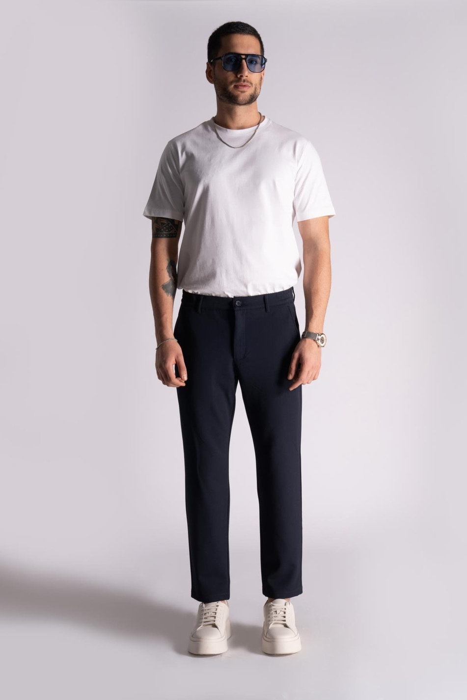 Beli Yarım Lastikli Chino Crop Pantalon