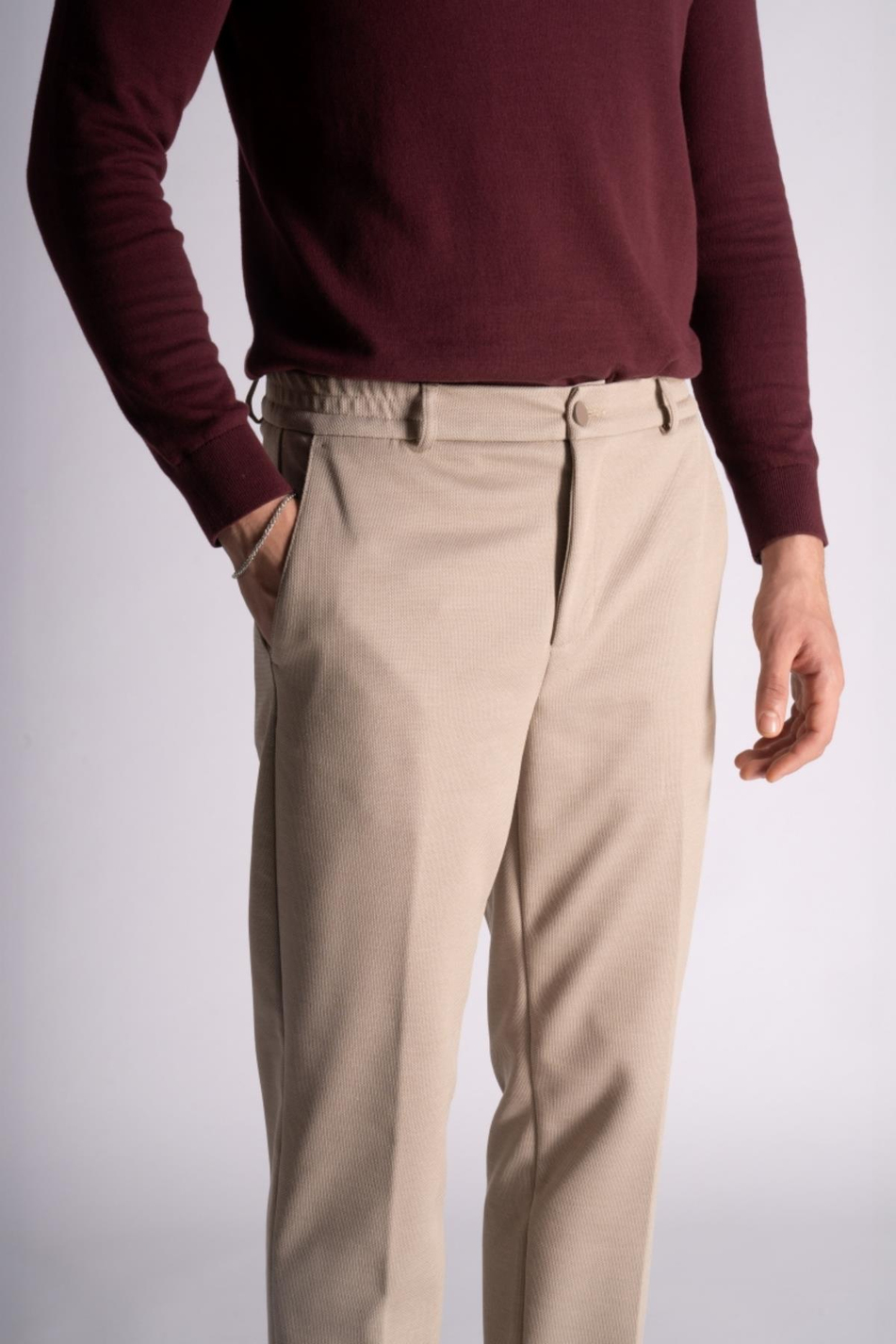 Beli Yarım Lastikli Chino Crop Pantalon