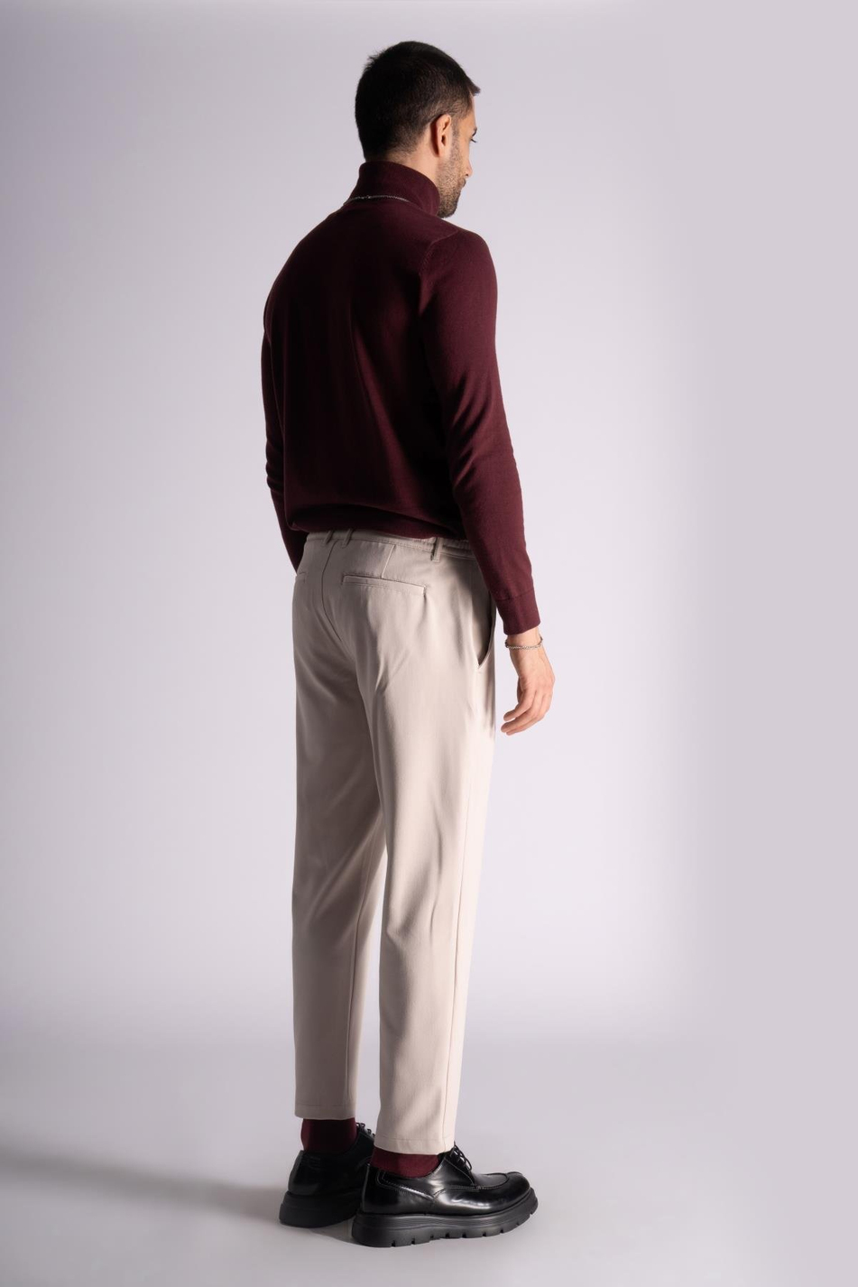 Beli Yarım Lastikli Chino Crop Pantalon