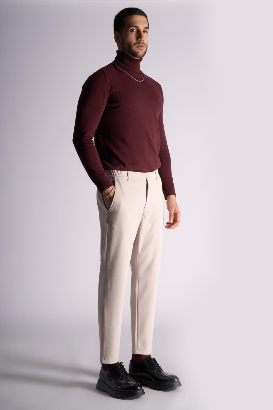 Beli Yarım Lastikli Chino Crop Pantalon