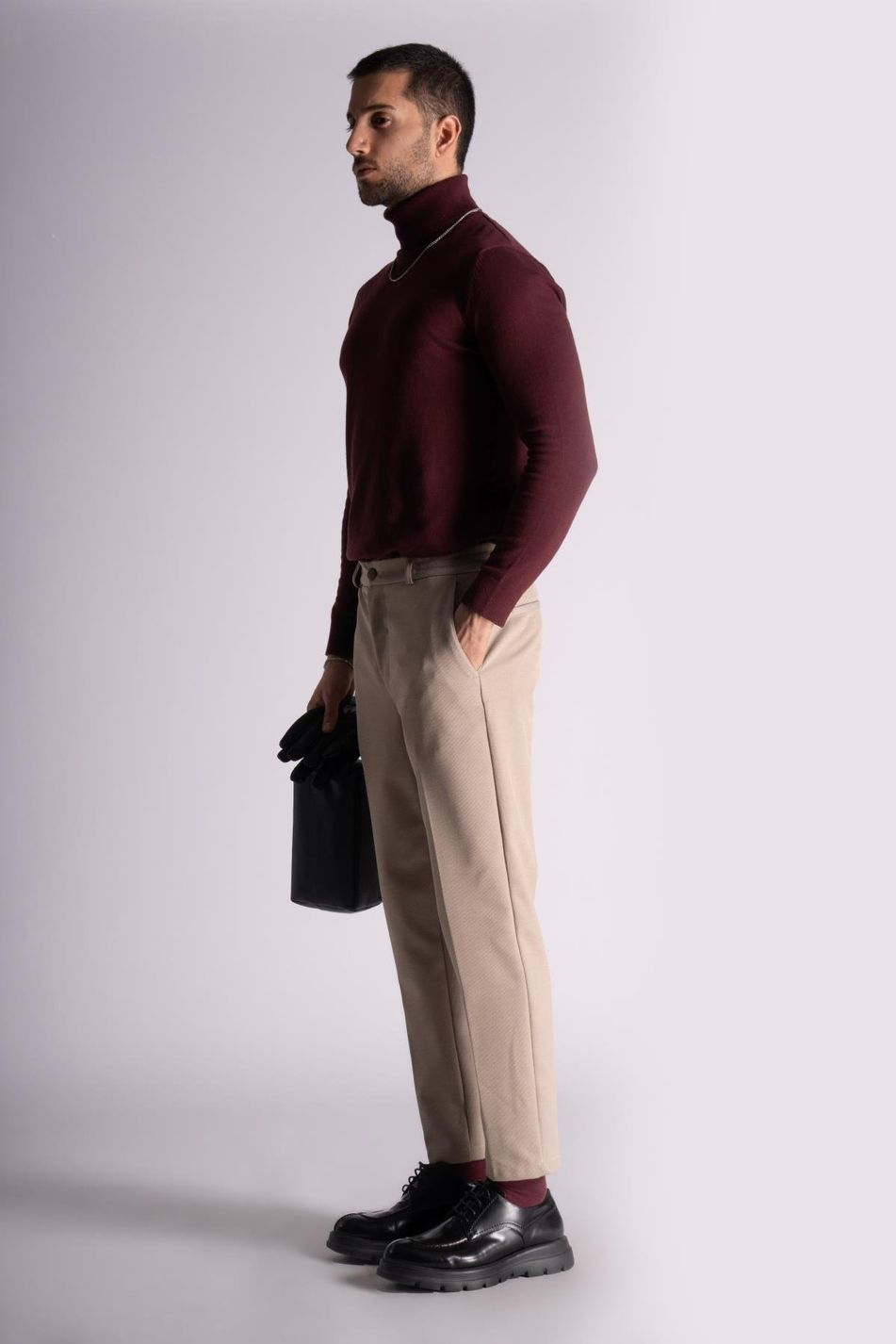 Beli Yarım Lastikli Chino Crop Pantalon