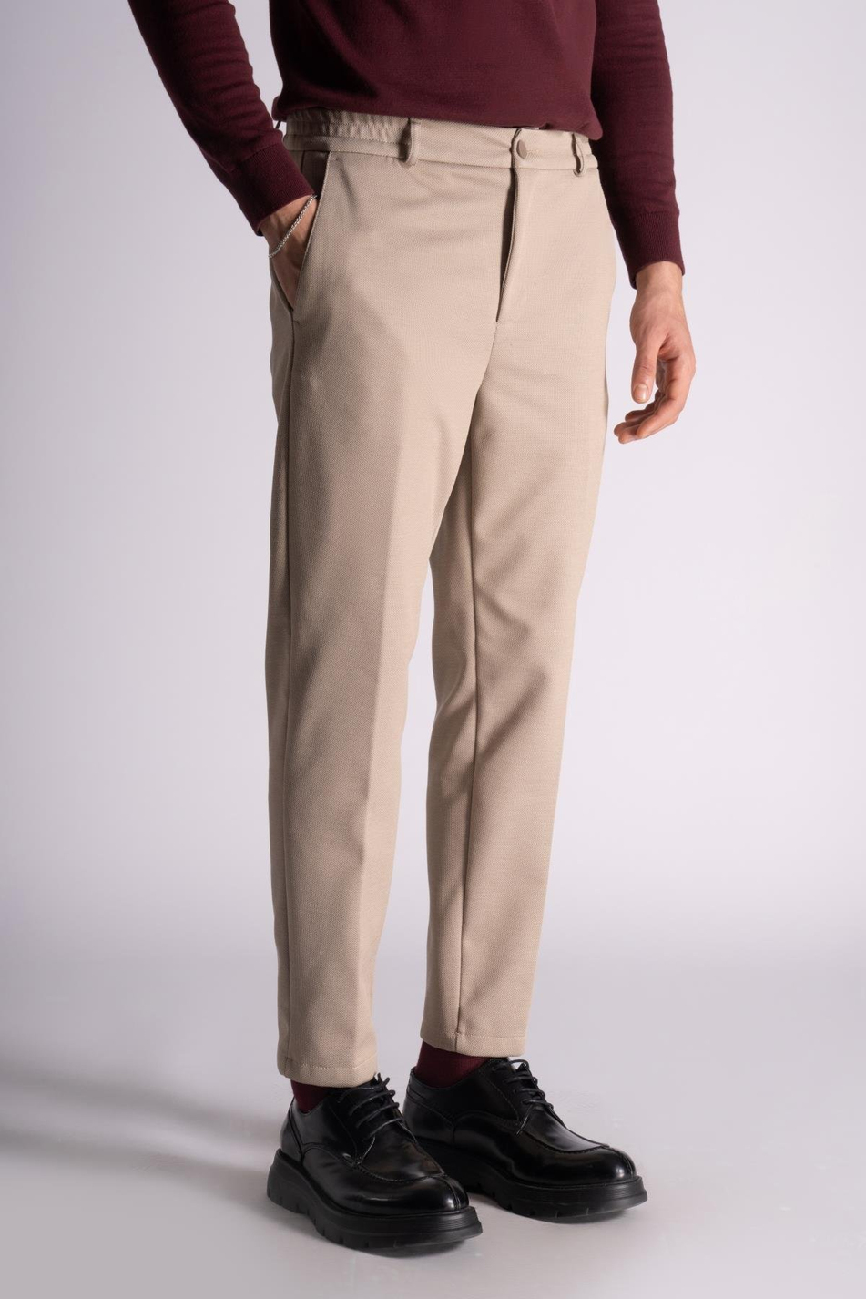 Beli Yarım Lastikli Chino Crop Pantalon