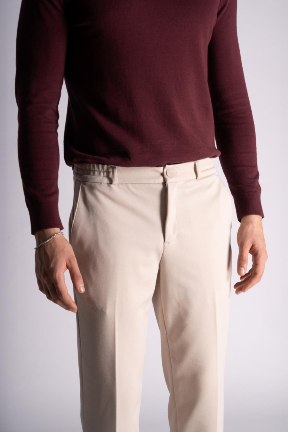 Beli Yarım Lastikli Chino Crop Pantolon