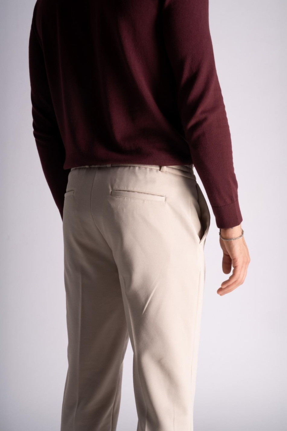 Beli Yarım Lastikli Chino Crop Pantolon