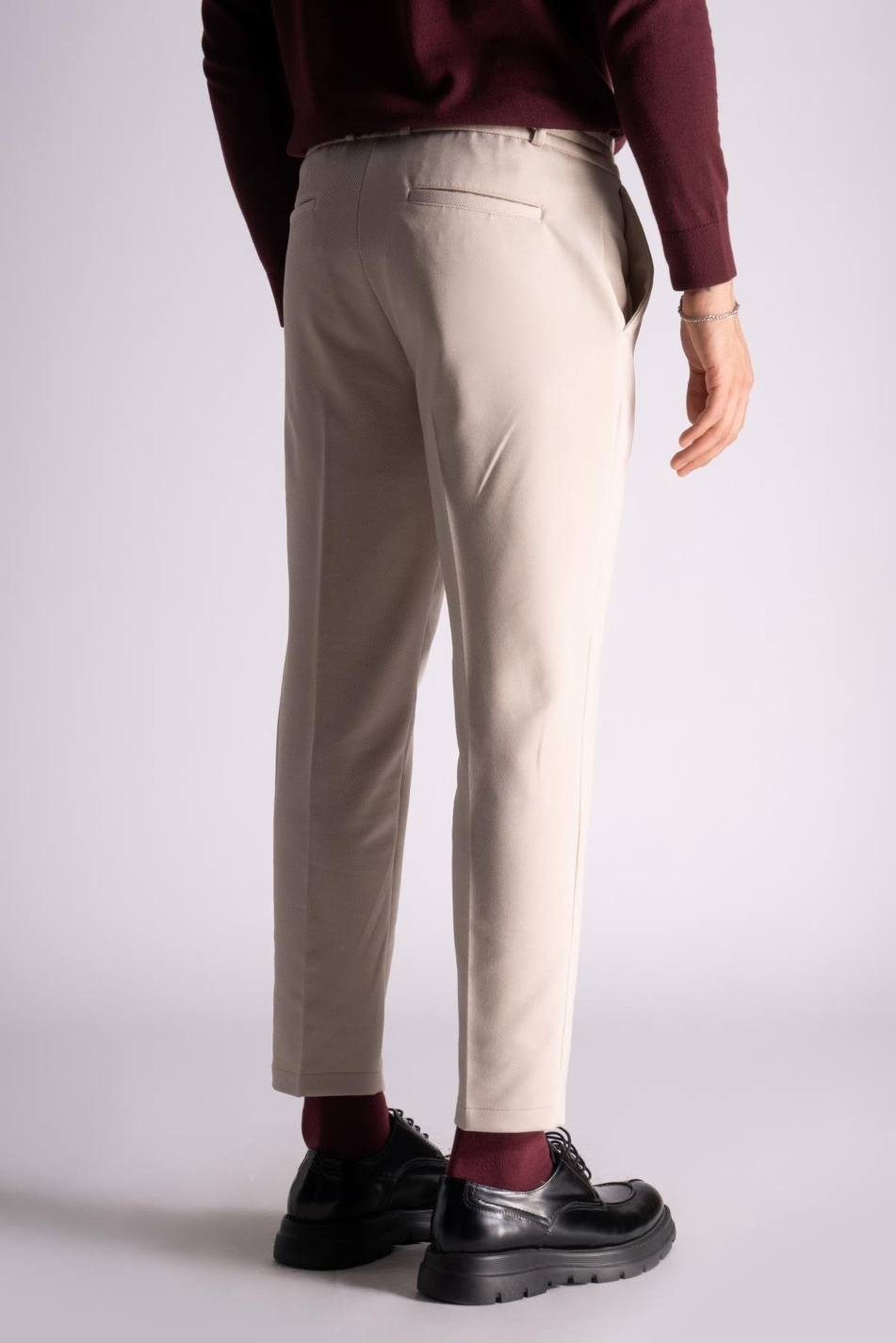 Beli Yarım Lastikli Chino Crop Pantolon