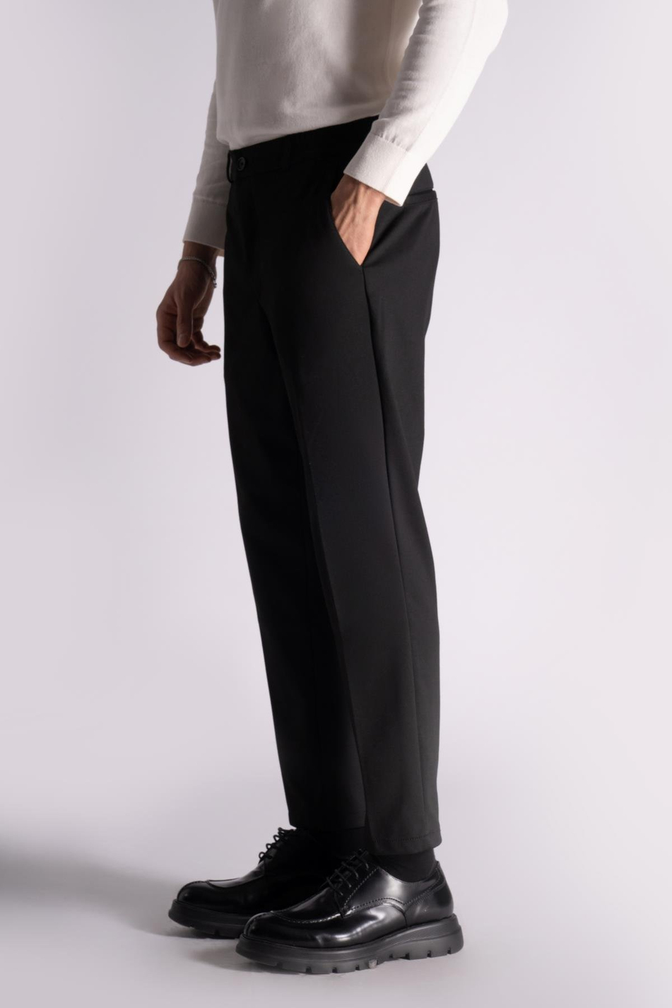 Beli Yarım Lastikli Chino Crop Pantolon
