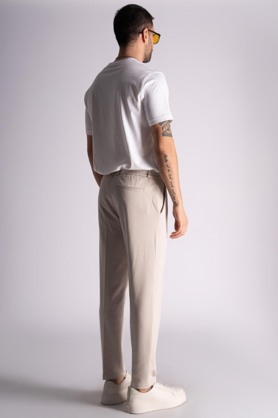 Beli Yarım Lastikli Slim Fit Chino Crop Pantalon