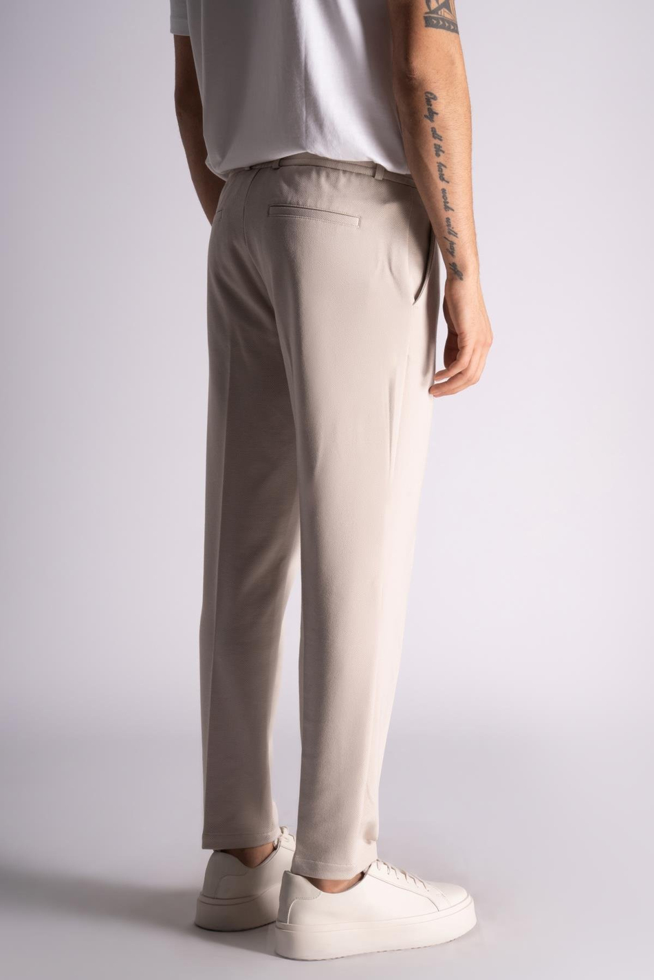 Beli Yarım Lastikli Slim Fit Chino Crop Pantalon