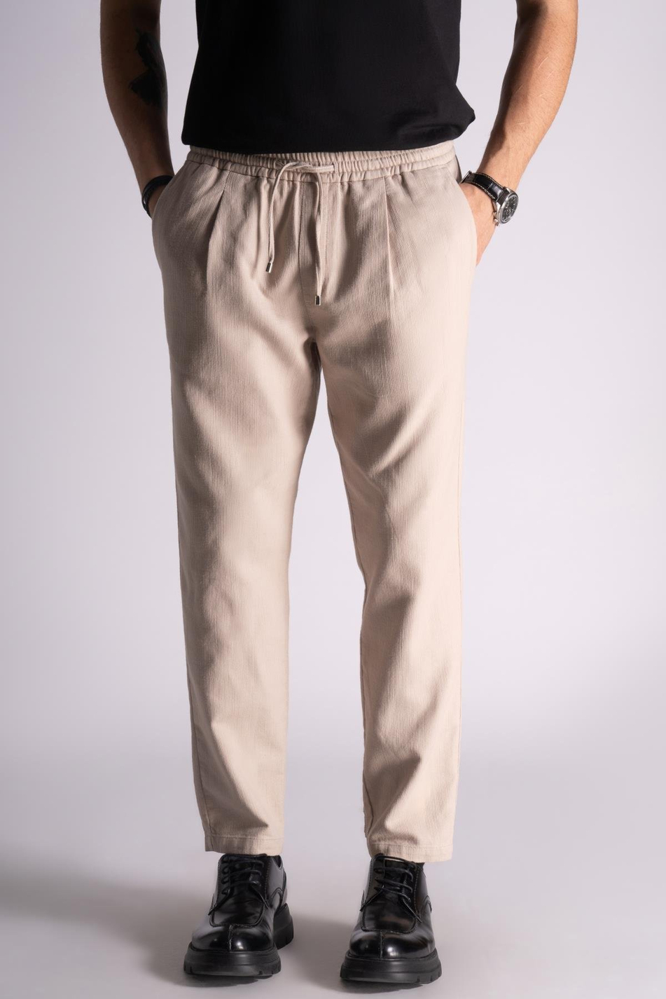 Comfort Fit Jogger Bel Pantolon  Bej