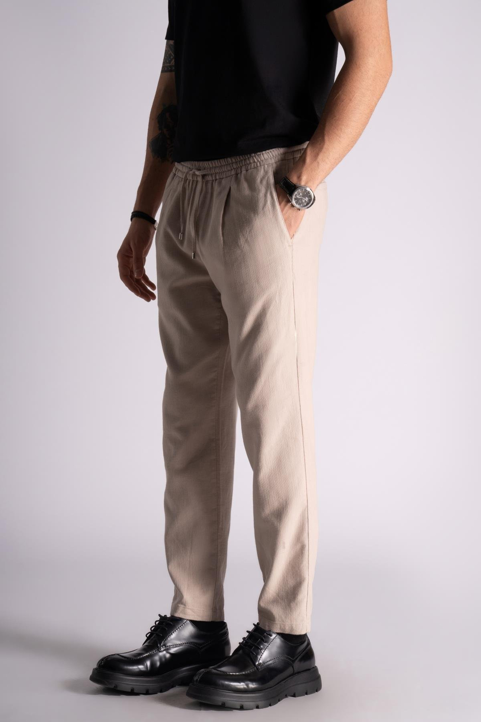 Comfort Fit Jogger Bel Pantolon  Bej