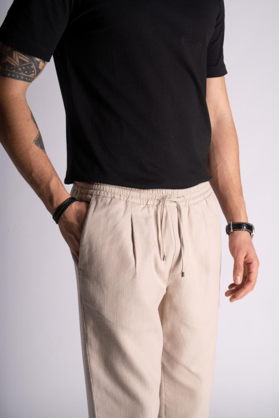 Comfort Fit Jogger Bel Pantolon  Bej