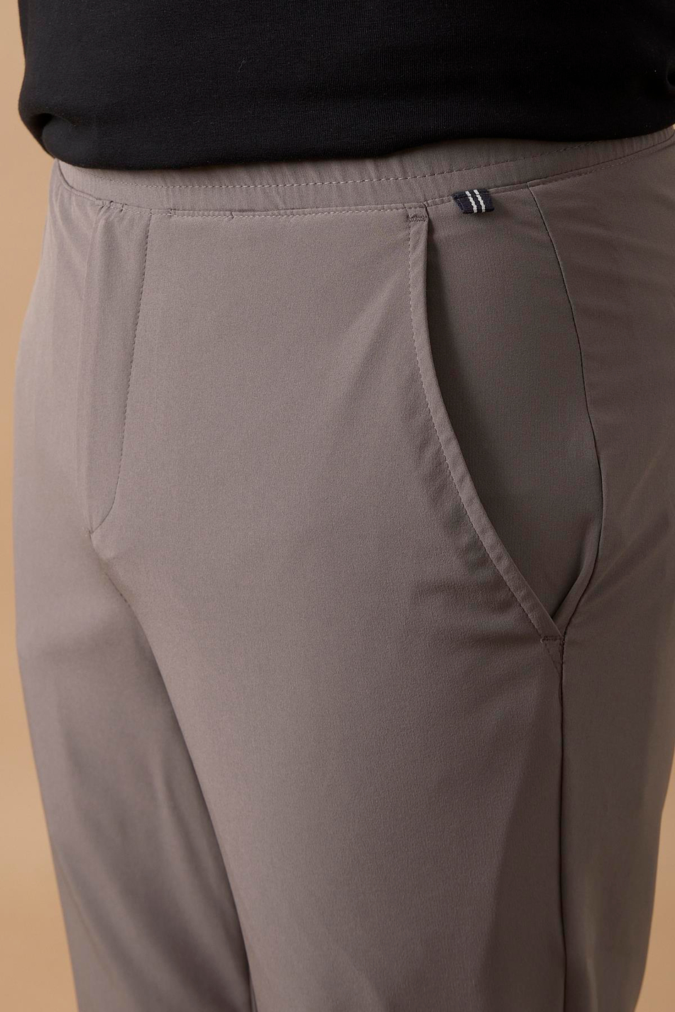 Erkek Arka Cepleri Fermuarlı Gri Jogger Pantolon