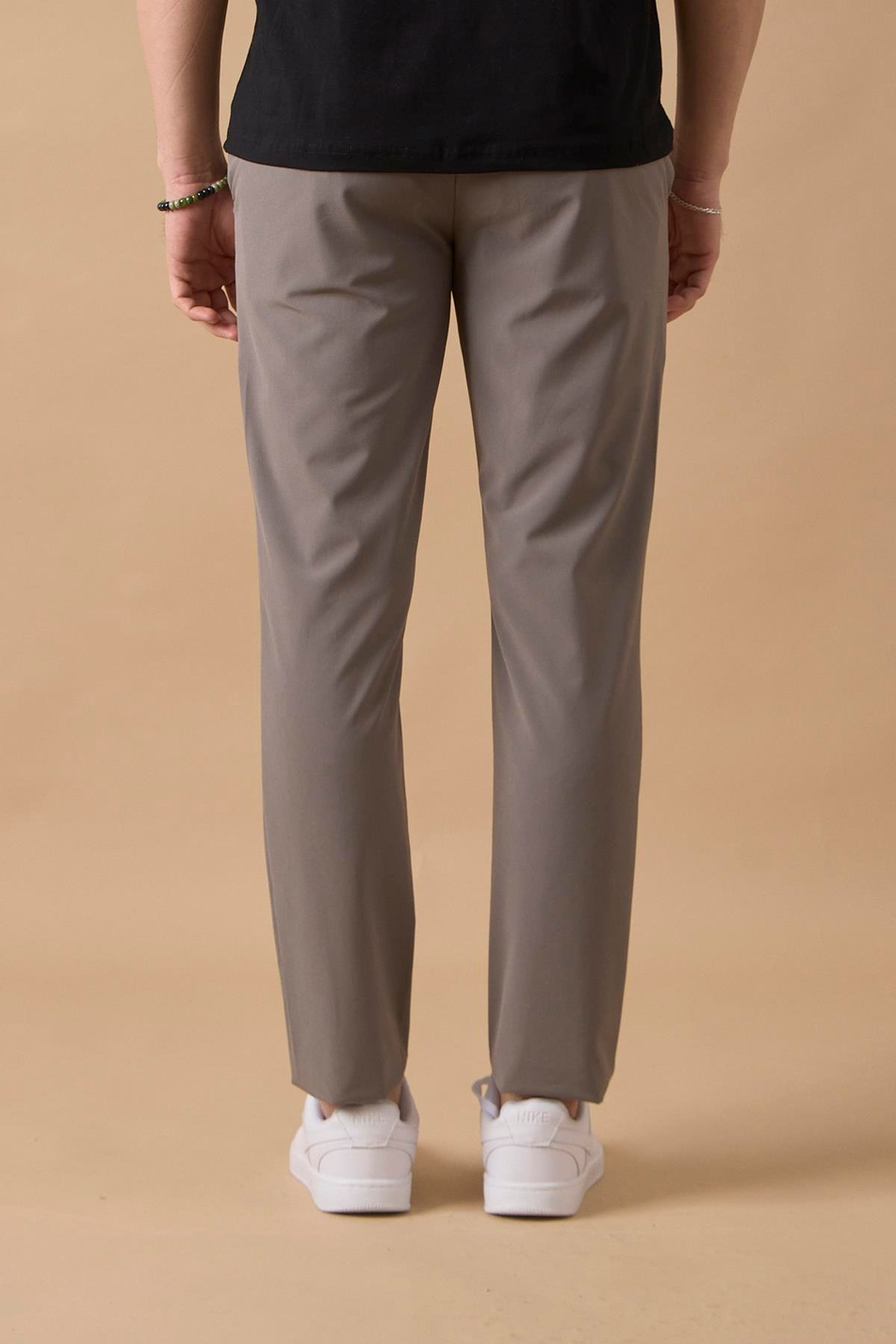Erkek Arka Cepleri Fermuarlı Gri Jogger Pantolon