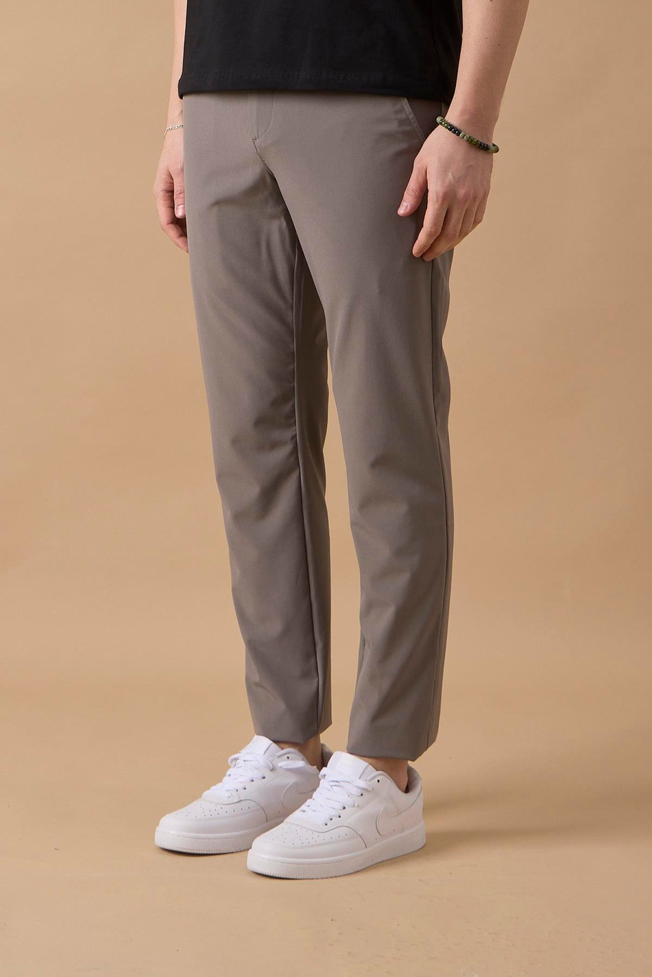 Erkek Arka Cepleri Fermuarlı Gri Jogger Pantolon