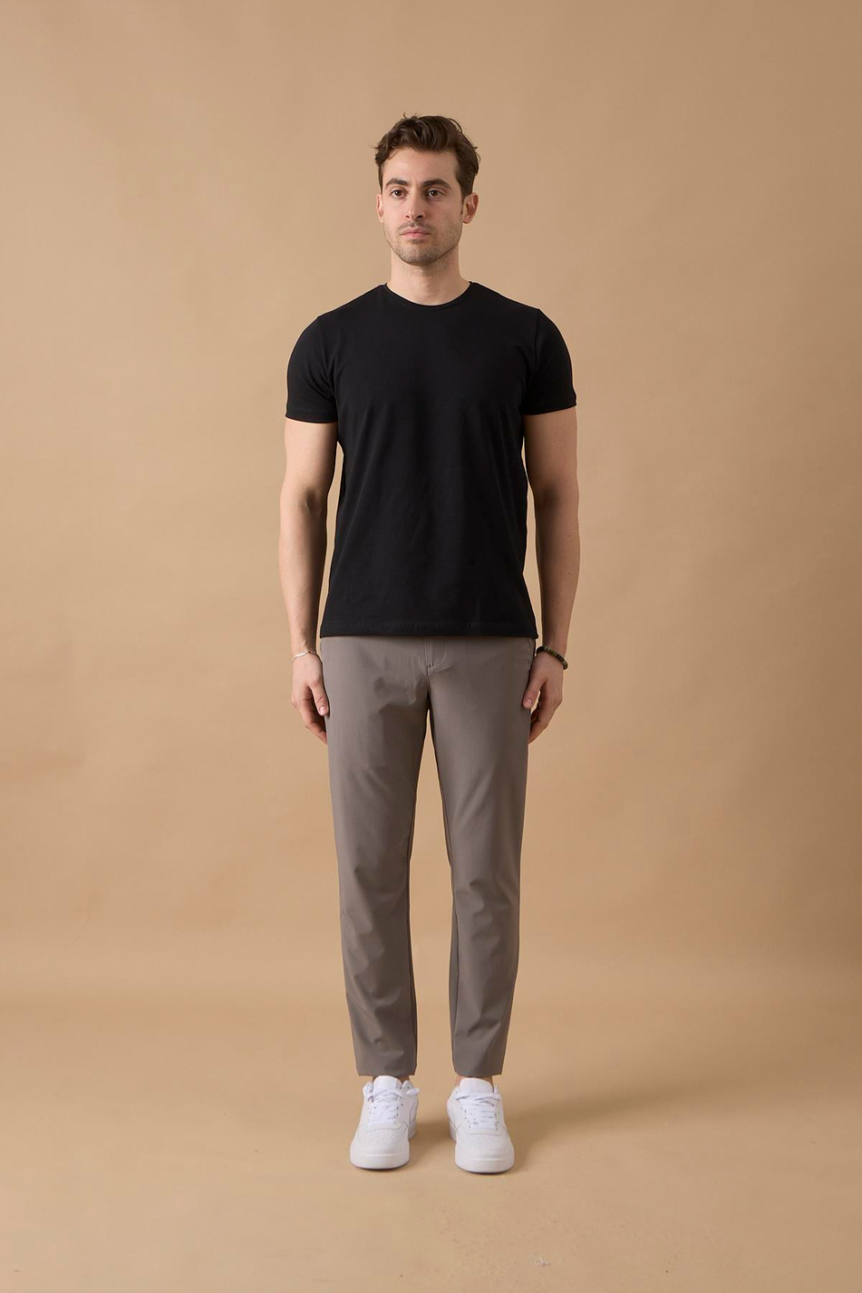 Erkek Arka Cepleri Fermuarlı Gri Jogger Pantolon