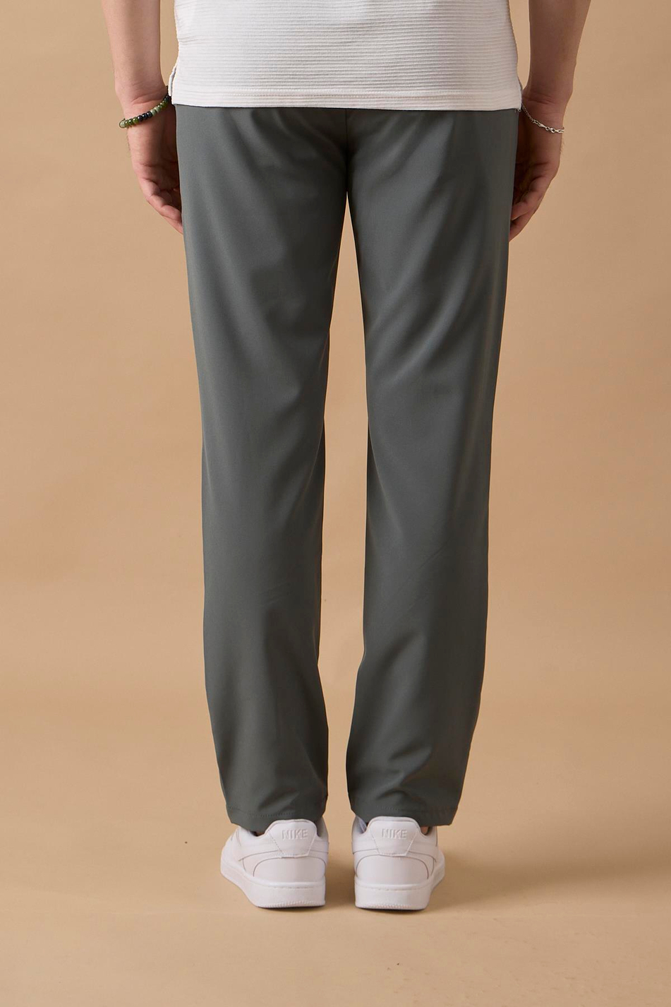 Erkek Arka Cepleri Fermuarlı Yeşil Jogger Pantolon