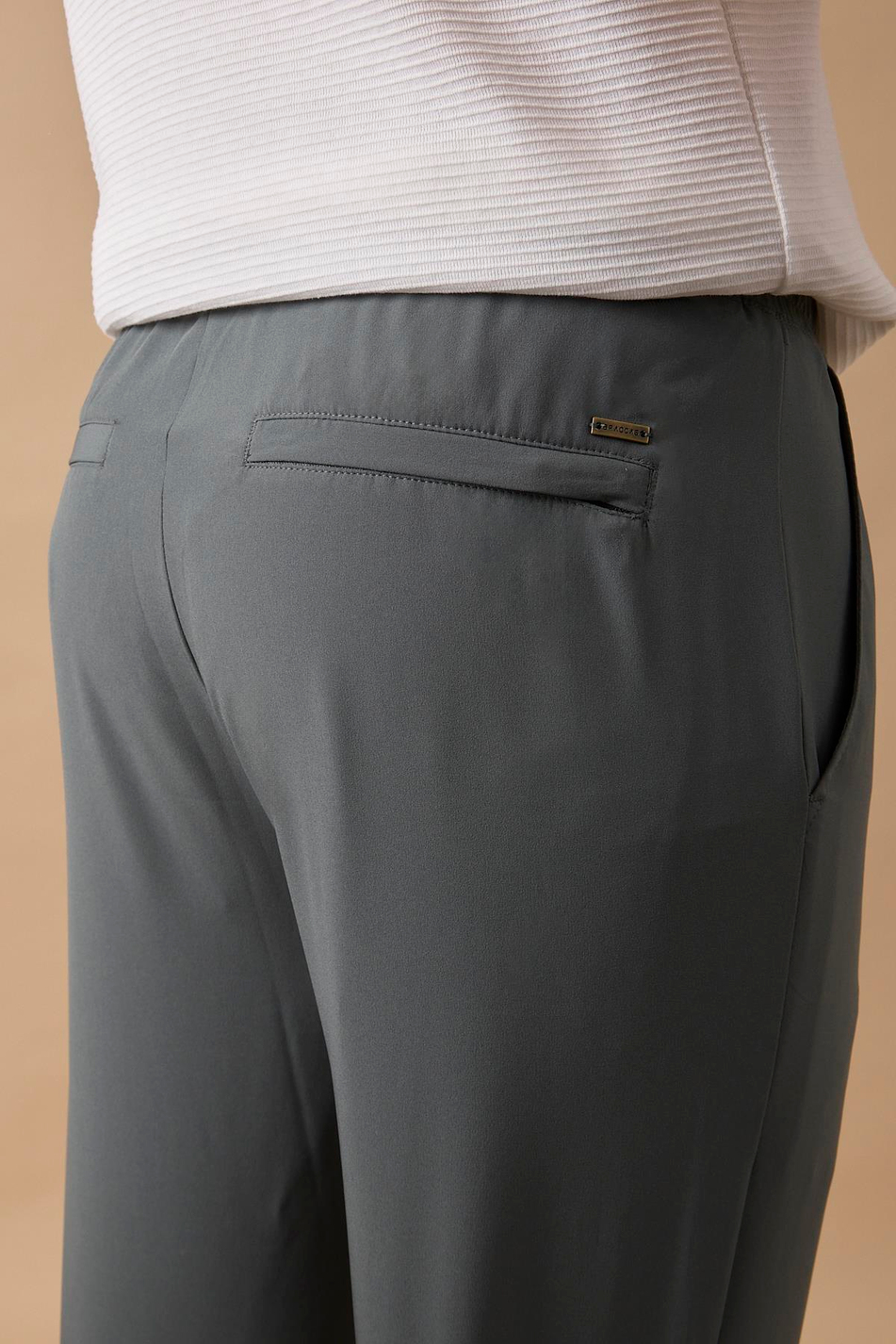 Erkek Arka Cepleri Fermuarlı Yeşil Jogger Pantolon