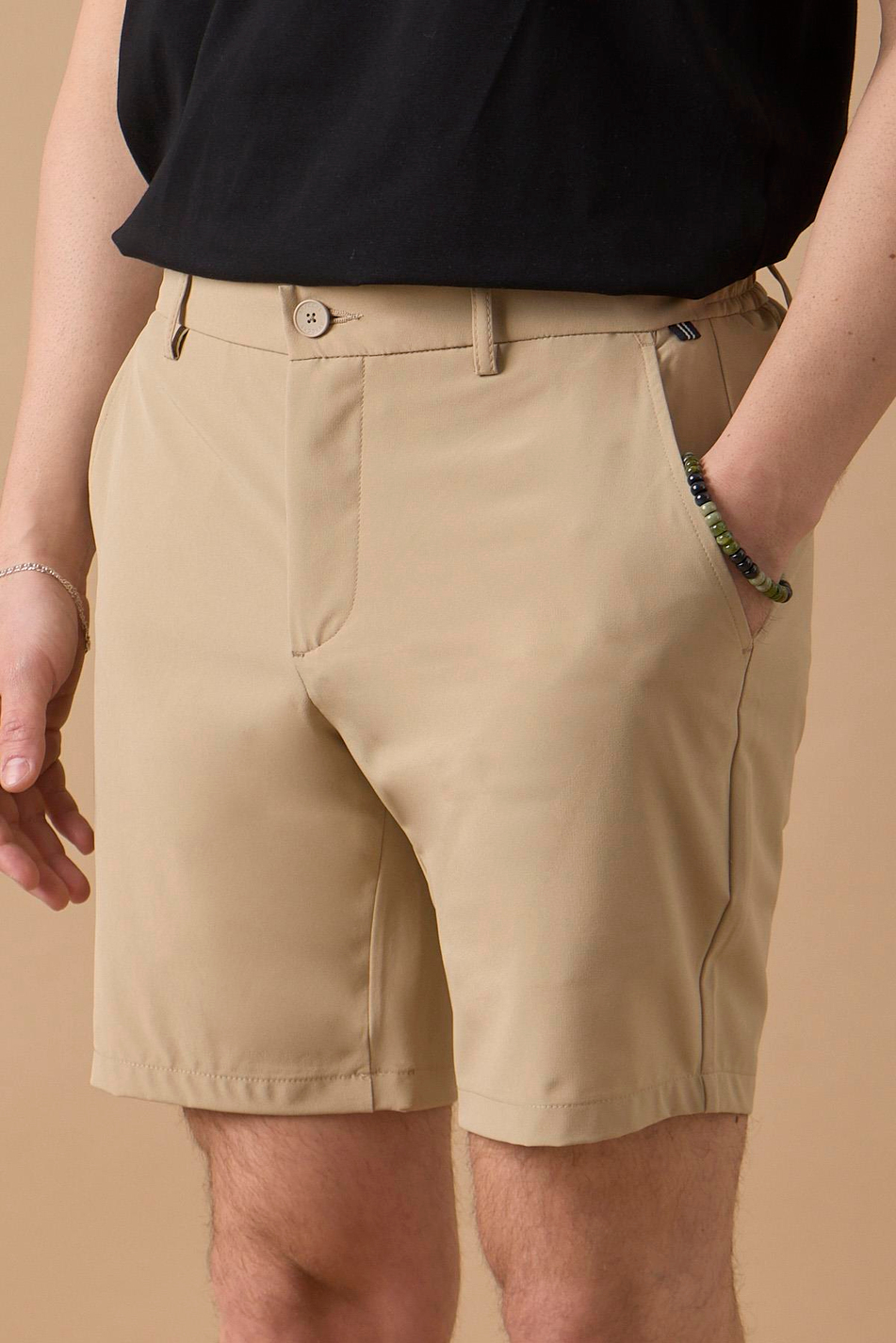 Erkek Bej Jogger Fit Şort