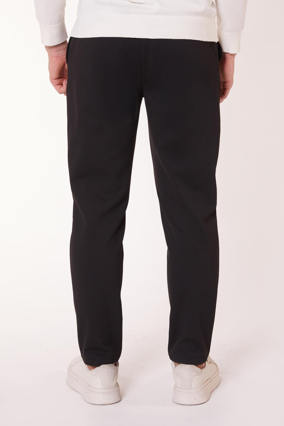 Erkek Beli Bağcıklı Yandan Cepli Slim Fit Jogger Siyah Pantolon