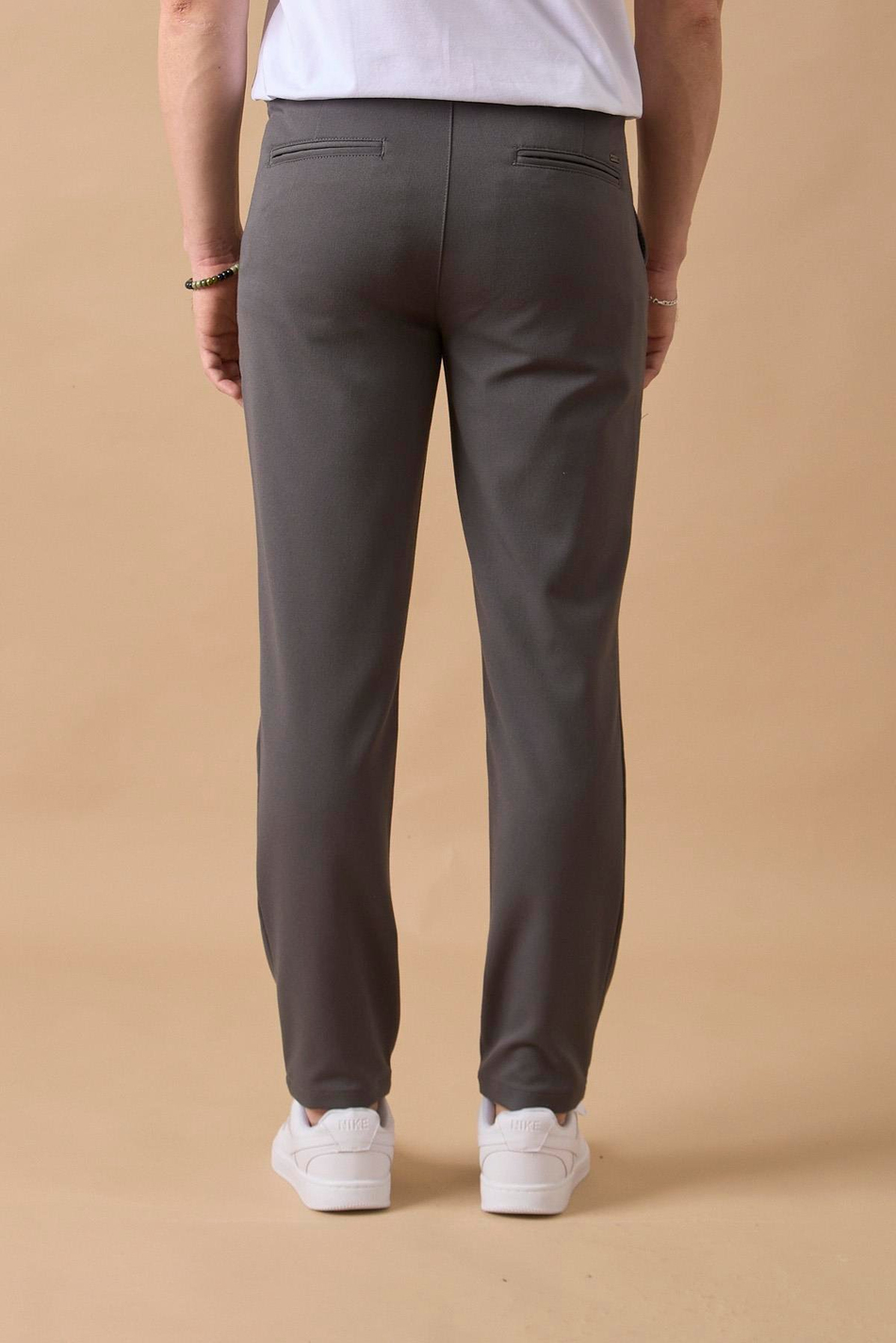 Erkek Beli Lastikli  Antrasit Chino Pantolon