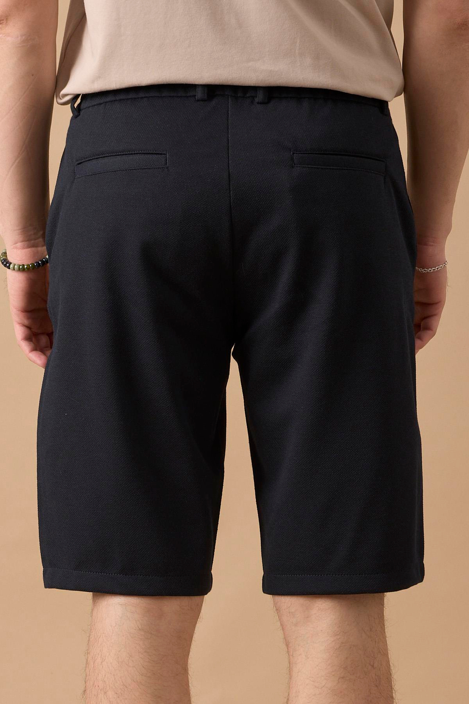 Erkek Beli Lastikli Rahat Kesim Lacivert Şort