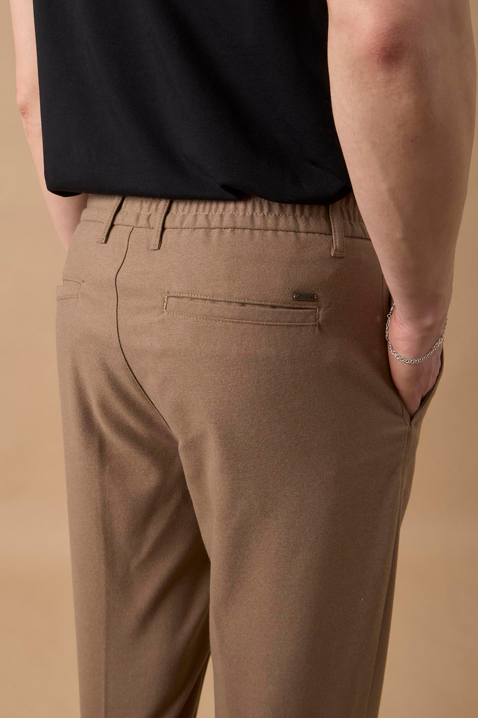 Erkek Beli Lastikli Vizon Chino Pantolon