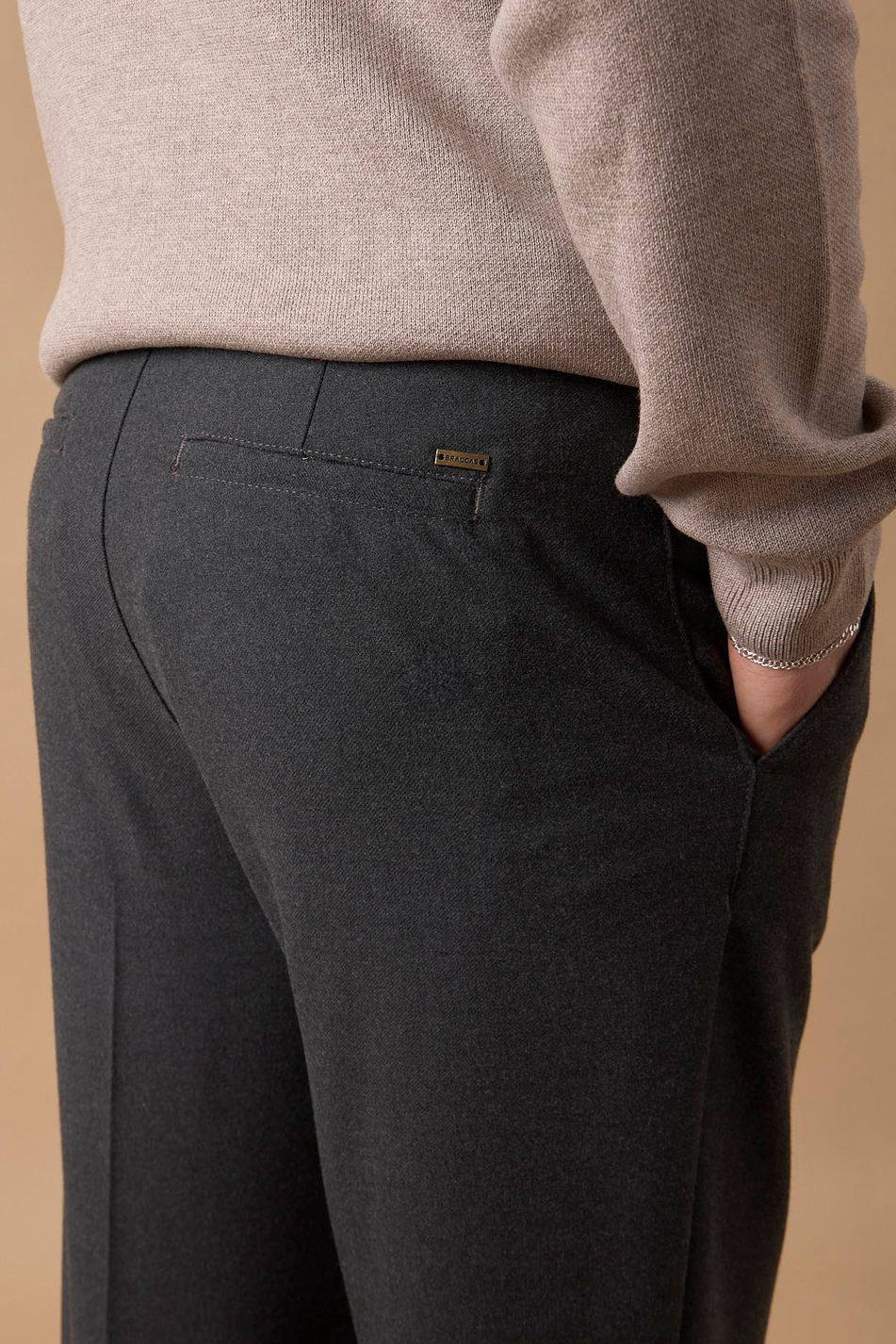Erkek Beli Yarım Lastikli Fermuarlı Antrasit Chino Pantolon