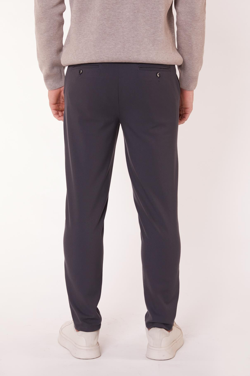 Erkek Chino Arka Cep Fleto Klasik Pantolon Antrasit