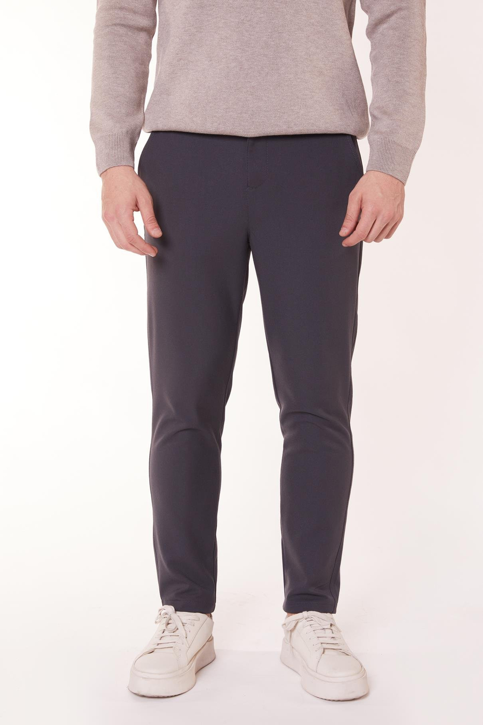 Erkek Chino Arka Cep Fleto Klasik Pantolon Antrasit
