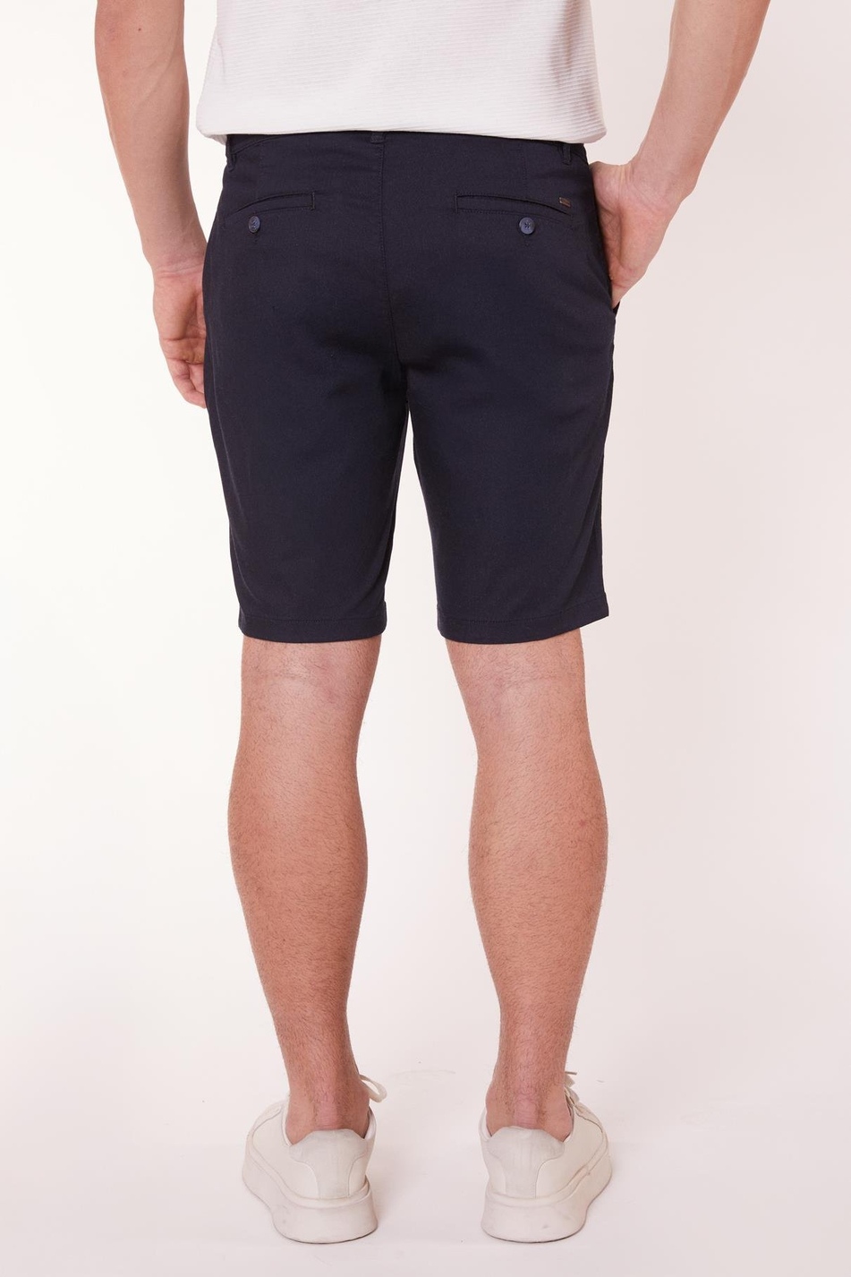 Erkek Modal Karşımlı Chino Slim Fit Şort Lacivert