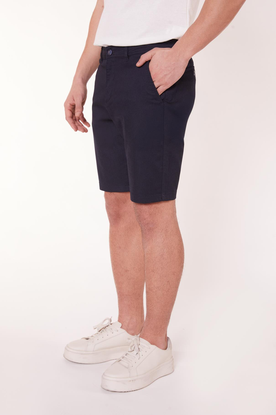 Erkek Modal Karşımlı Chino Slim Fit Şort Lacivert