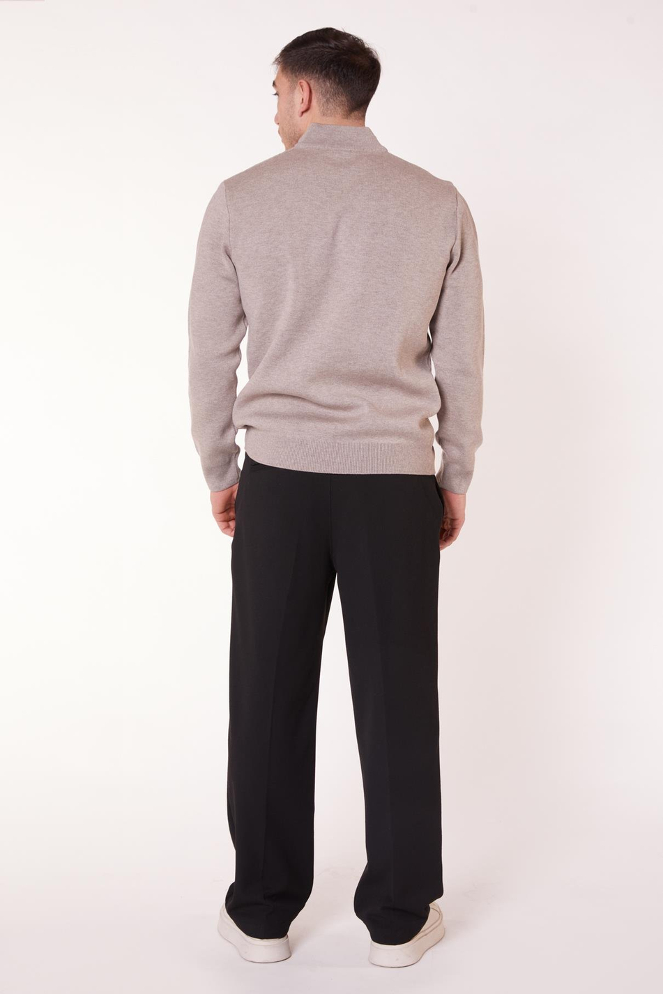 Erkek Pileli Dökümlü Geniş Paça Siyah Baggy Pantolon