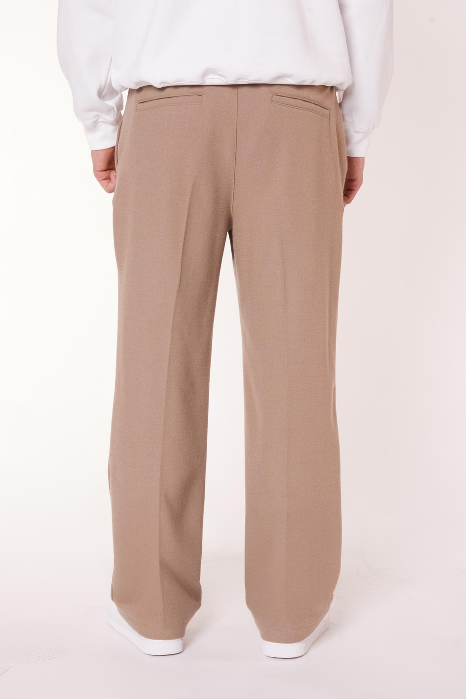 Erkek Pileli Dökümlü Geniş Paça Vizon Baggy Pantolon