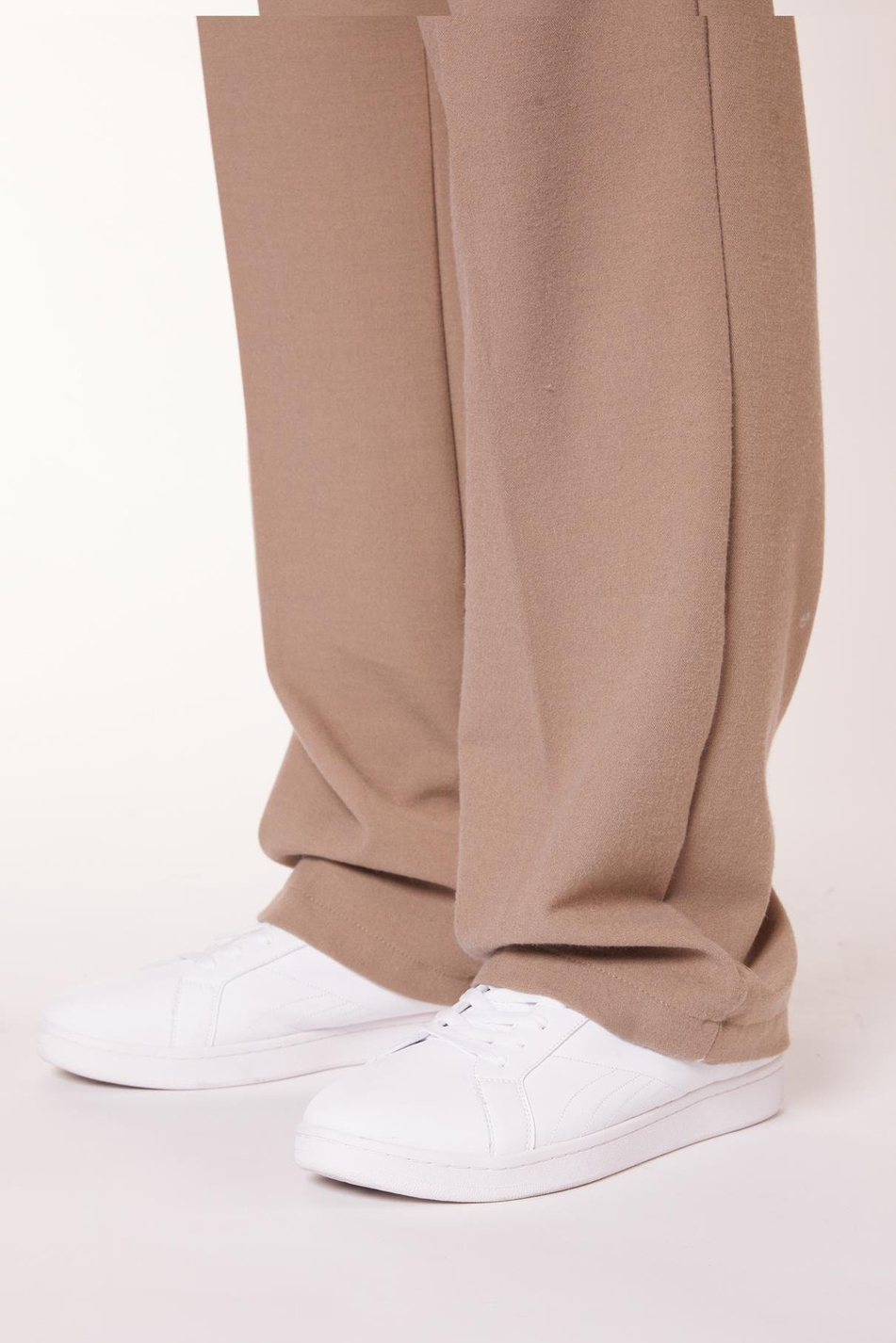 Erkek Pileli Dökümlü Geniş Paça Vizon Baggy Pantolon