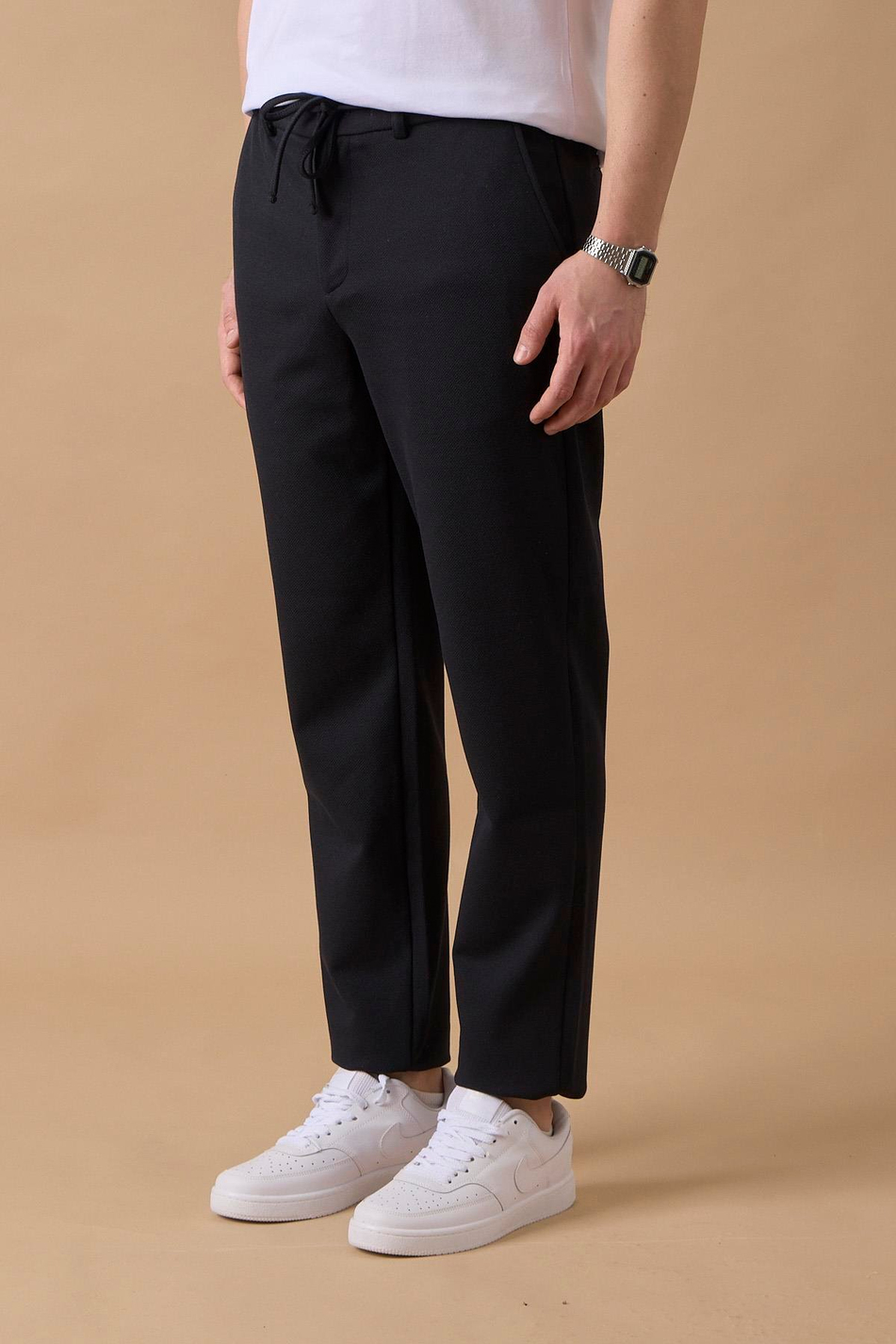 Erkek Regular Fit Orta Bel Düz Paça Lacivert Pantolon