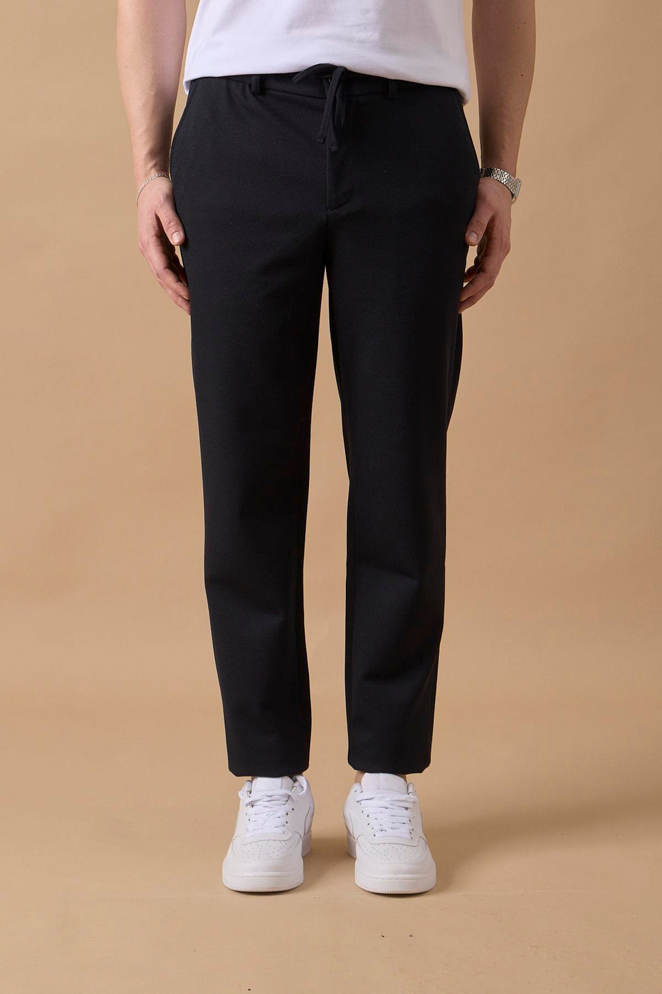 Erkek Regular Fit Orta Bel Düz Paça Lacivert Pantolon