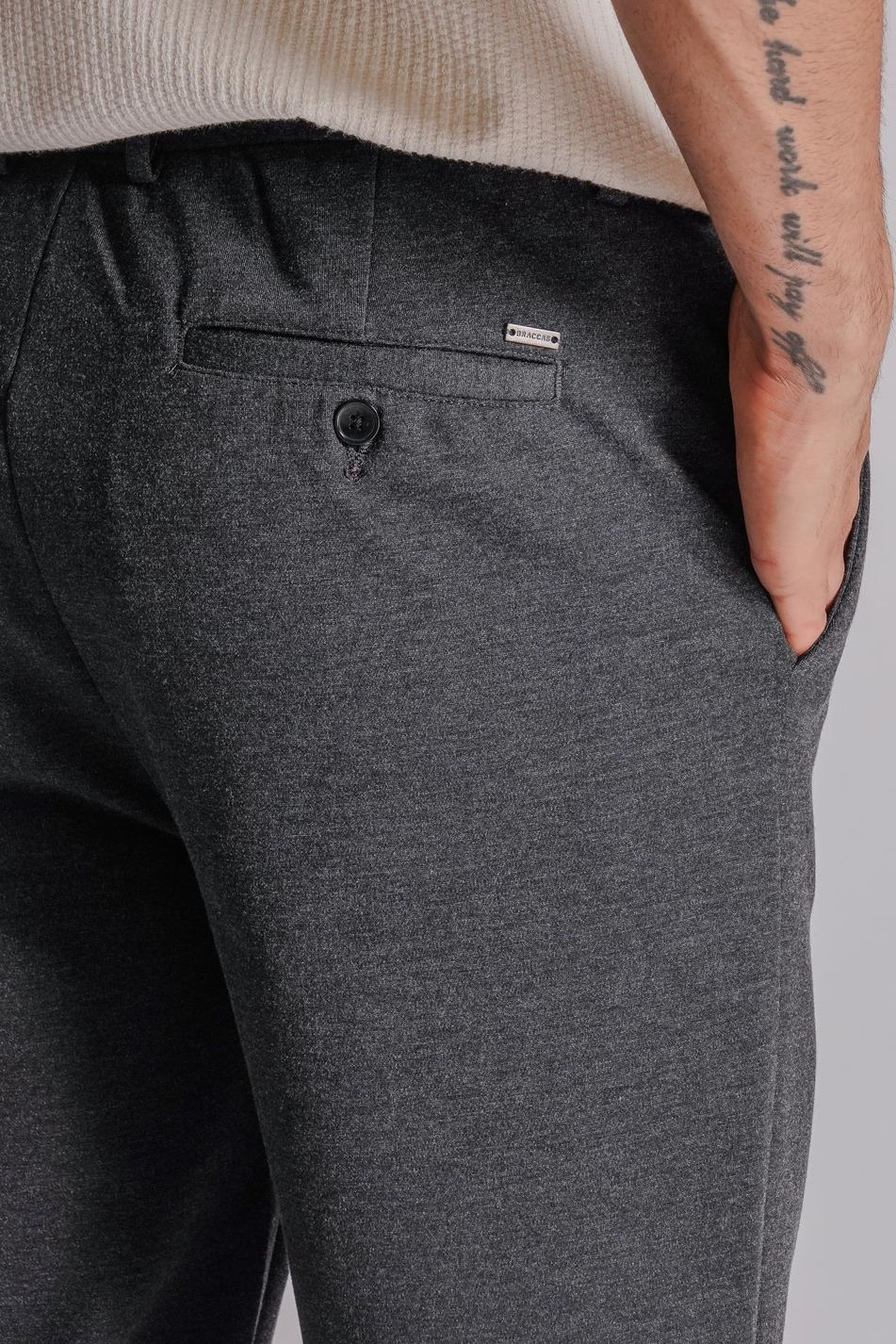 Erkek Yandan Cepli Beli Lastikli Relaxed Fit Chino Pantolon Antrasit