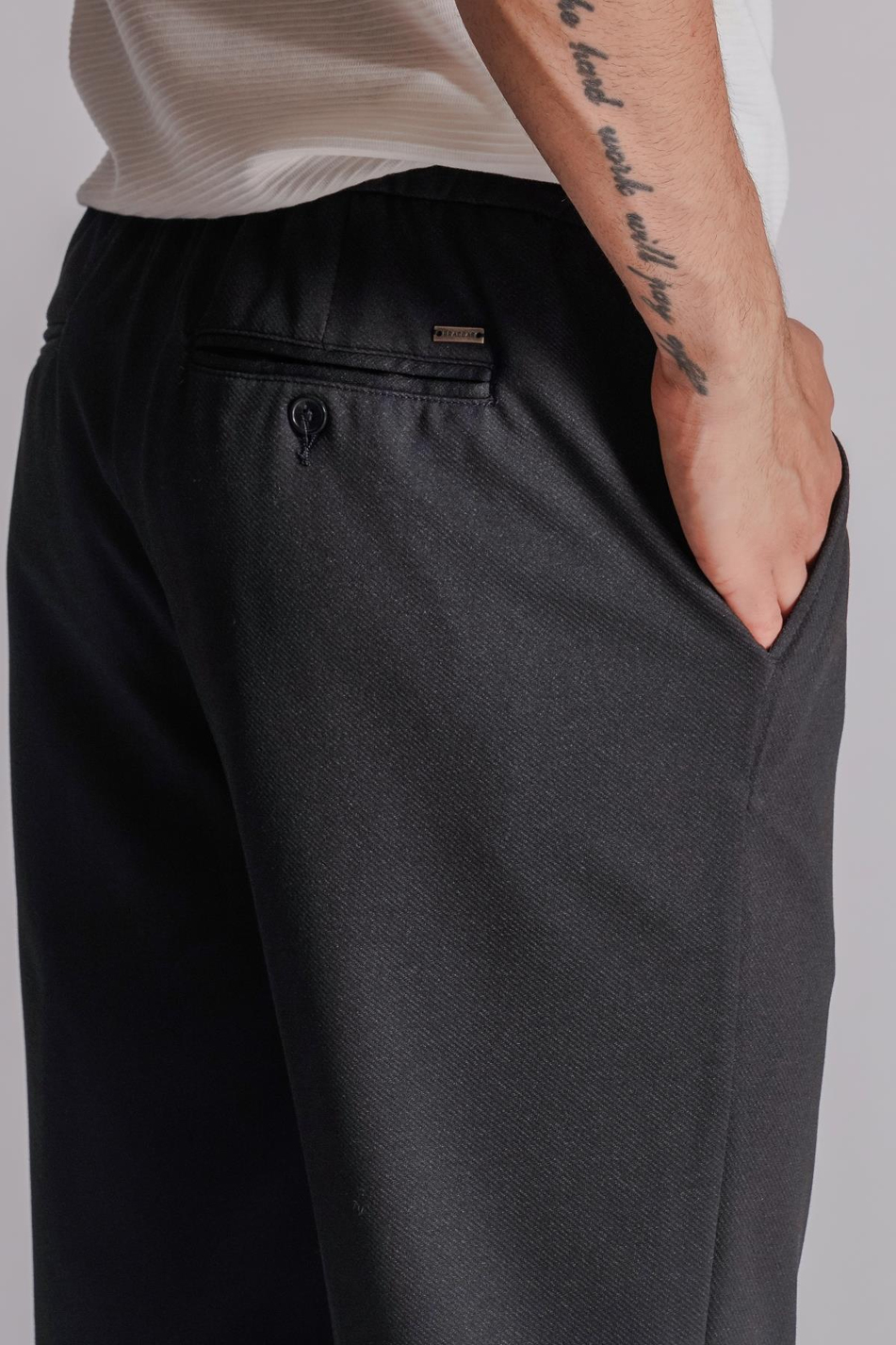 Erkek Yandan Cepli Beli Lastikli Relaxed Fit Jogger Pantolon Siyah